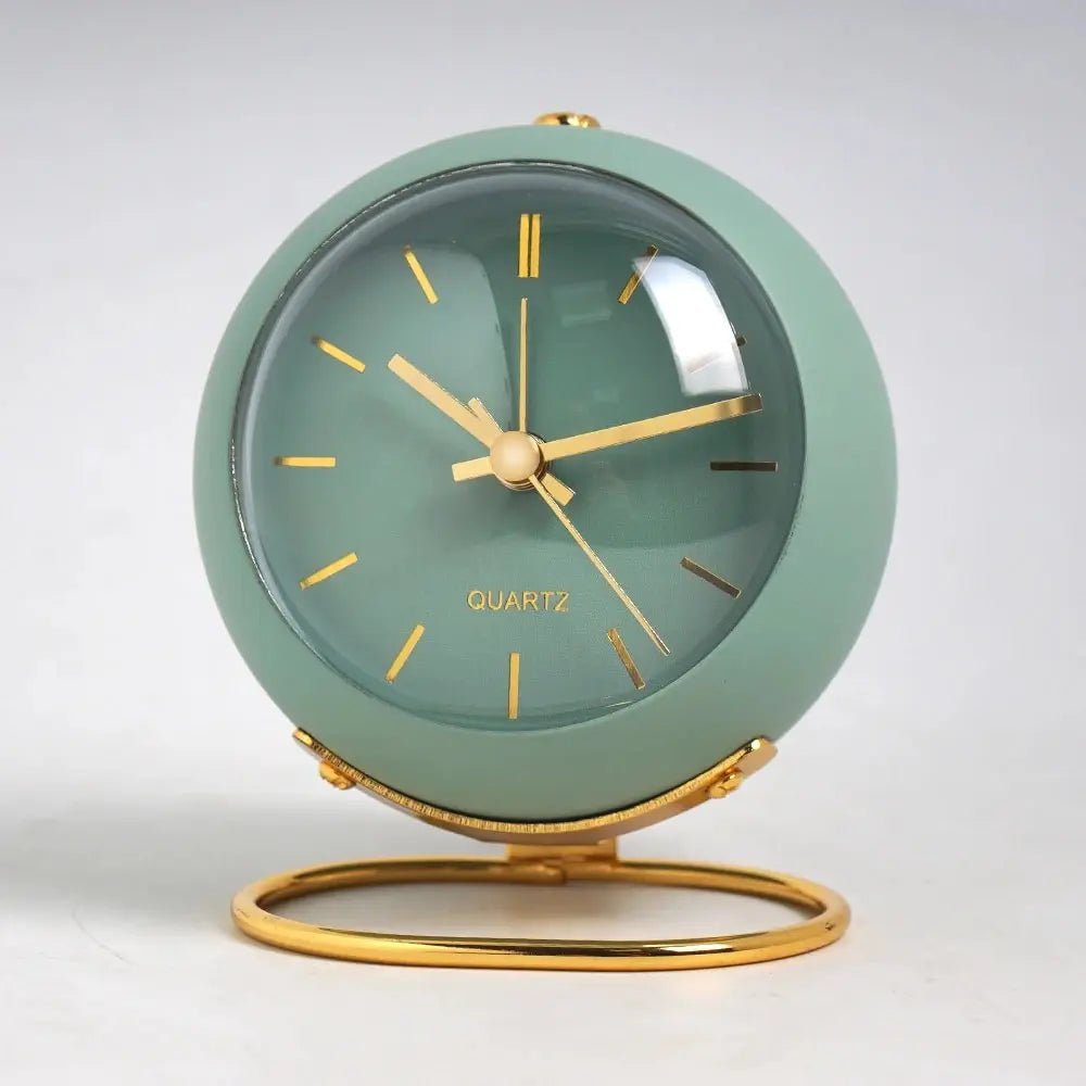 Minimalist Scandinavian design silent alarm clock featuring luminous hands and silent quartz movement, perfect for a peaceful sleep environment. 0